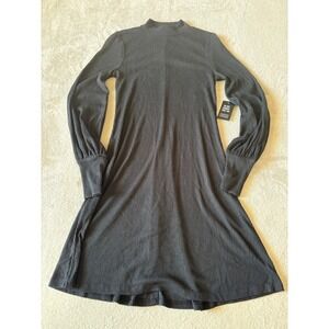 Express Women's XS Ribbed Mock Neck A-Line‎ Baloon Sleeve Dress Elegant